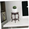 ABOOFAN Base Peg Bags Shelf Bracket Wood Display Stand Rustic Plant Pot Riser Floor Curio Cabinets Planter Holder Air Layering Interior Decor Table Wooden Office Staple Bag Flowerpot, Coffee view 4