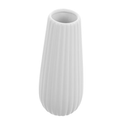 Amosfun Frosted Ceramic Flower Vase for Desktop Decor Minimalist Modern White Flower Holder Chic Small Arrangement Container for Home and Office Decoration