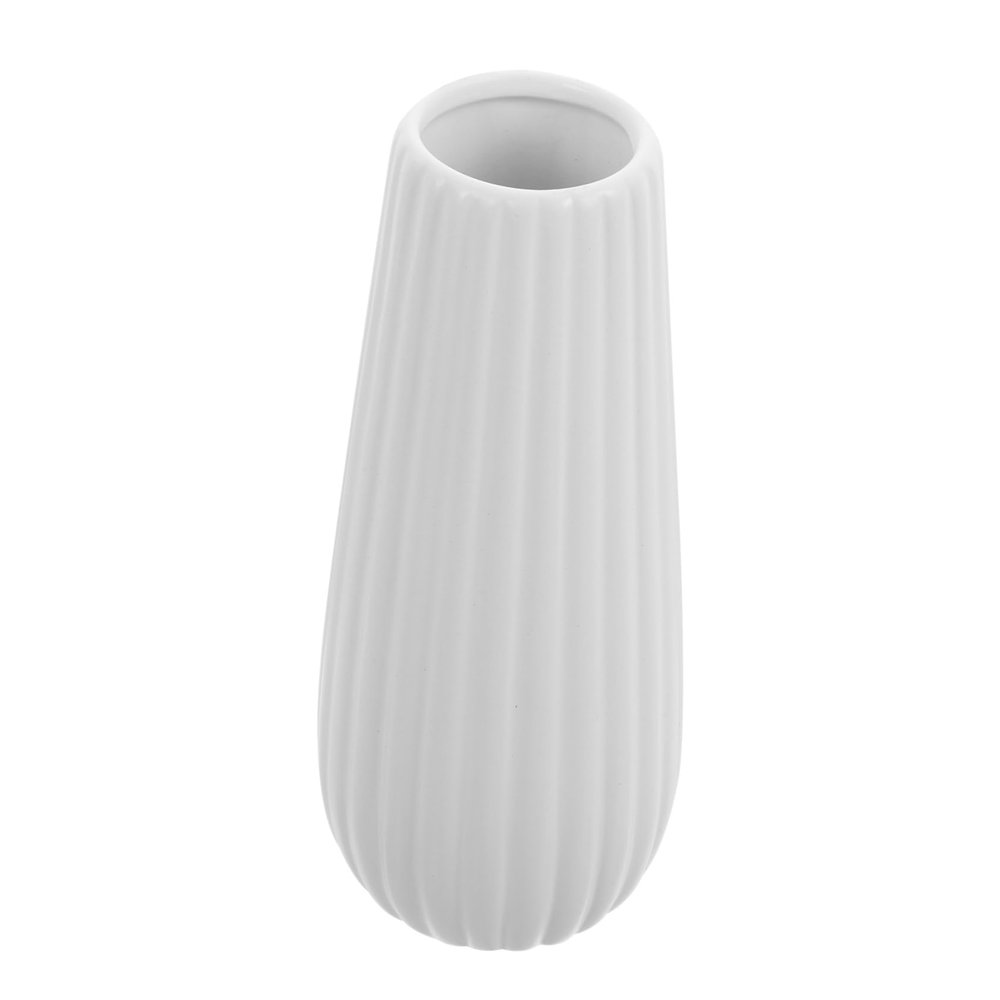 Amosfun Frosted Ceramic Flower Vase for Desktop Decor Minimalist Modern White Flower Holder Chic Small Arrangement Container for Home and Office Decoration