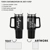 Astrology Personalized Tumbler 40 oz Laser Engraved, Insulated Cup with Handle, Lid and Straw,Stainless Steel Large Tumbler, Vacuum Insulated,Birthday Gifts, Zodiac Signs with Constellations, Aquarius view 4