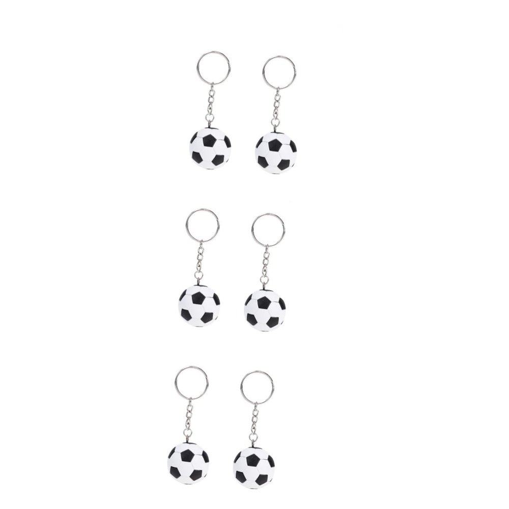 PRETYZOOM 3sets Football Key Chains Creative Metal Keyring Soccer Ball Keychains for Birthday 2pcs*3