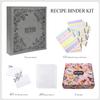 COFICE Recipe Book to Write in Your Own Recipes, 8.5x9.5 Recipe Ring Binder with PU Faux Leather Cover, 4x6 Cards and Tabbed Dividers, Gray view 2