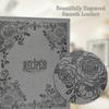 COFICE Recipe Book to Write in Your Own Recipes, 8.5x9.5 Recipe Ring Binder with PU Faux Leather Cover, 4x6 Cards and Tabbed Dividers, Gray view 3