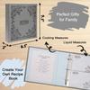 COFICE Recipe Book to Write in Your Own Recipes, 8.5x9.5 Recipe Ring Binder with PU Faux Leather Cover, 4x6 Cards and Tabbed Dividers, Gray view 4