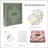 COFICE Recipe Book to Write in Your Own Recipes, 8.5x9.5 Recipe Ring Binder with PU Faux Leather Cover, 4x6 Cards and Tabbed Dividers, Dark Green view 2