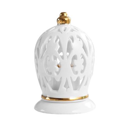 BNVXR Fashion Desktop Toothpick Holder White Ceramic Hollow Toothpick Dispenser with lid Toothpick Container Cotton Swab Floss jar Chic