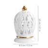 BNVXR Fashion Desktop Toothpick Holder White Ceramic Hollow Toothpick Dispenser with lid Toothpick Container Cotton Swab Floss jar Chic view 2