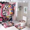 ZGDPBYF Bathroom Rugs, Animal Tiger Bath Mat - Non-Slip Bath Rugs, Abstract Colorful Geometric Tiger Patchwork Machine Wash, Dries Quickly - Ultra Soft Bath Mats For Bathroom, 3 Piece Bathroom Rug Set view 2
