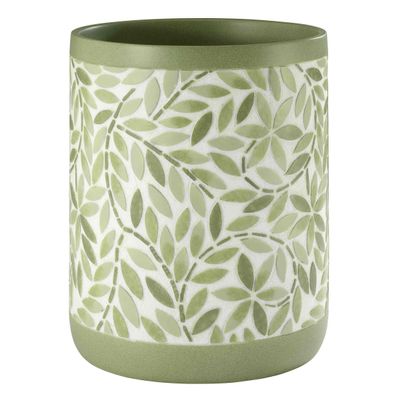 Avanti Linens - Wastebasket, Resin Accessories, Guest Bathroom Essentials (Stratford Collection, Green)