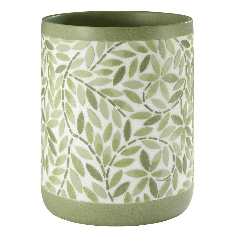 Avanti Linens - Wastebasket, Resin Accessories, Guest Bathroom Essentials (Stratford Collection, Green)