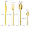 ONUIFIKE Silverware Set, 4/16/24/32 Piece 304 Stainless Steel Tableware Modern Simple Hotel Home Main Meal Knife Fork Spoon Coffee Spoon, Cutlery Flatware Set (Color : Gold, Size : 1Set-4Pcs) view 2