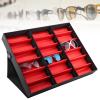 Glomora Sunglasses Storage Organizer, 18-Grid Display Stand, Foldable Lid, Collectables & Jewelry Box, Versatile Travel Case 18.5x14.6x2.4in view 4