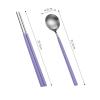 ONUIFIKE Silverware Set, 2/8/12/16 Pieces Silicone stainless steel spoon and chopsticks 304 creative tableware extended spoon and chopsticks, Cutlery Flatware Set (Color : Gray, Size : 4Set-8Pcs) view 2