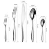 ONUIFIKE Silverware Set, 5/20/30/40 Pieces 304 Stainless Steel Tableware, Elegant Restaurant Home Steak Cutlery, Knife, Fork And Spoon, Cutlery Flatware Set (Color : Silver, Size : 1Set-5Pcs) view 2
