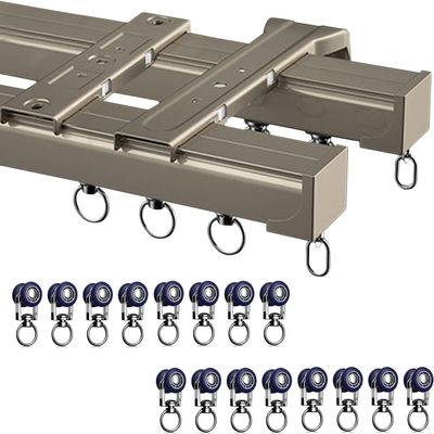 CuKYi Ceiling Track with Corner Connectors,Curtain Track Set for Home and Office, Room Divider-Sliding Curtain Rail for Privacy Living Room Sheer Curtains, Smooth Silent Gliding, Bearing 50kg (Color