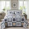 HoneiLife Queen Quilt Bedding Set - 3 Pieces Microfiber Quilt Sets Lightweight Bedspreads Reversible Coverlets Rustic Bed Cover Floral Bedding Set All Season Quilts-Grey view 1