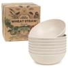 Grow Forward Premium Wheat Straw Bowls - 20oz Microwave Safe Plastic Cereal Bowls Set of 8 for Kitchen, Camping, RV, Dessert, Snack, Soup, Salad, Fruit - Reusable, Unbreakable & BPA Free - Sahara view 1