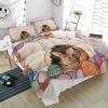 3 Piece Bedding Set,Bunny Spring Easter Egg Breathable Duvet Cover Super Soft Pillow Shams,Rabbit Vintage Linen Washable Bed Sets All Seasons for Bedroom Dorm Hotel RV view 1