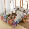 3 Piece Bedding Set,Bunny Spring Easter Egg Breathable Duvet Cover Super Soft Pillow Shams,Rabbit Vintage Linen Washable Bed Sets All Seasons for Bedroom Dorm Hotel RV view 3