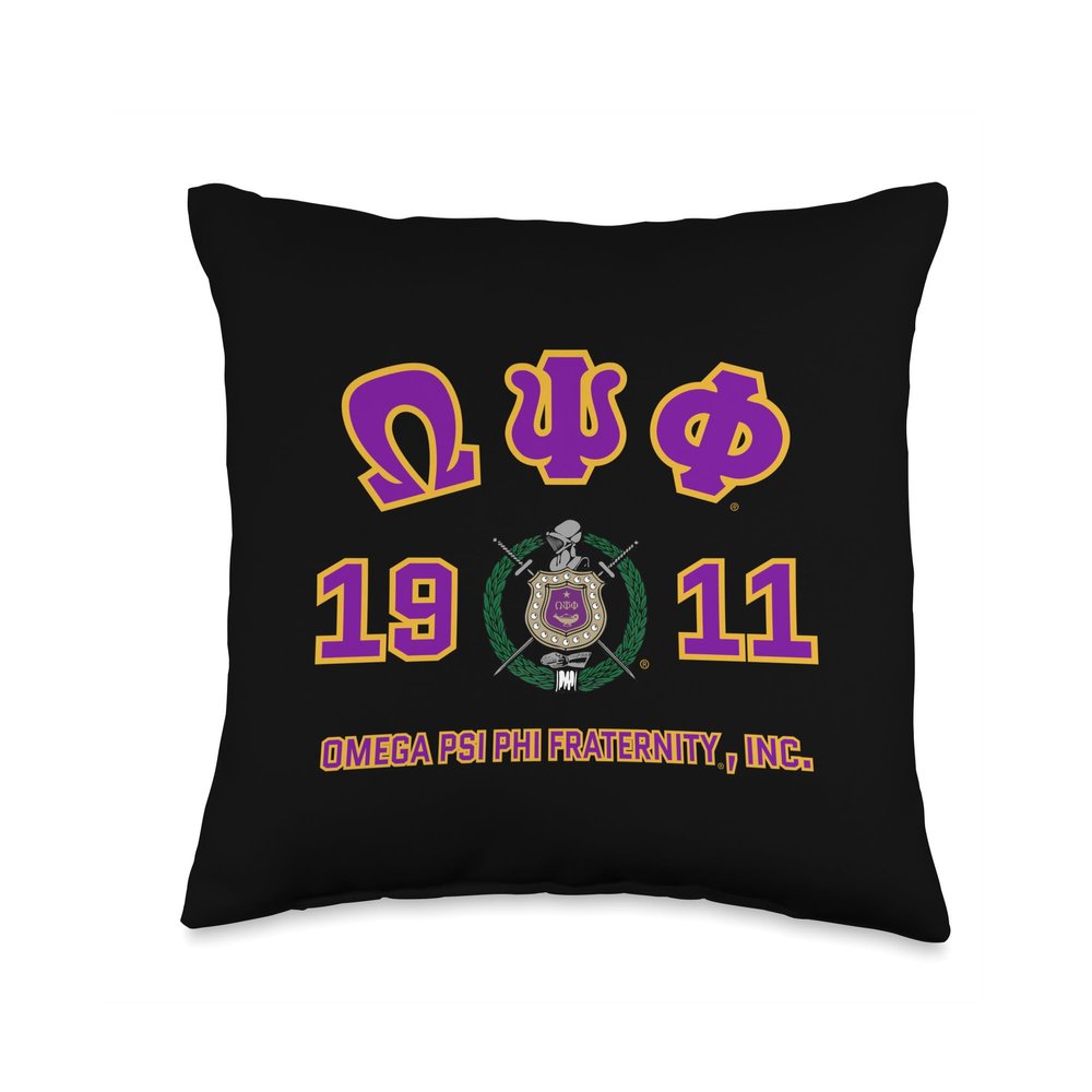 Omega Psi Phi Fraternity Paraphernalia, Omega Psi Phi Ques Throw Pillow