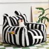 Bean Bag Chairs Children Adults Teen-AGER Bean Bag Cover Bean Bag Armchair Cover Without Filler Beanbag Sofa Floor Pouf Chair Sofa Case Frameless Faux Cashmere Fleece (Color : Black Stripe, Size : S view 1