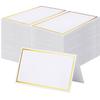 120Pcs Premium Place Cards, Small Table Cards with Gold Foil Border, 2" x 3.5" Tent Card, Escort Cards, Name Card, Wedding Place Cards for Wedding, Table, Dinner Parties, Seating Card view 1