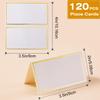 120Pcs Premium Place Cards, Small Table Cards with Gold Foil Border, 2" x 3.5" Tent Card, Escort Cards, Name Card, Wedding Place Cards for Wedding, Table, Dinner Parties, Seating Card view 2