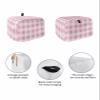 Lsrtoss Pink Checkered Toaster Cover 4 Slice, Large Kitchen Appliance Covers, Pink White Buffalo Plaid Toaster Oven Cover with Loop, Bread Machine Cover Polyester Dust Cover Protection view 2
