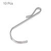uxcell 10pcs Stainless Steel J Shaped Hooks, Clip-on Hook Wire Rack Hook for Kitchen, Bedroom, Office, Wire Shelf Silver 2.4INCH view 3