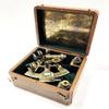 Antique Brass Sextant Kelvin & Hughes London Maritime Nautical Sextant Double Telescopes Marine Astrolabe Boat Ship Instruments in Wooden Box view 1