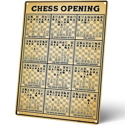 Homely Accents Funny Chess Opening Tin Signs for Chess Room Wall Art Decor