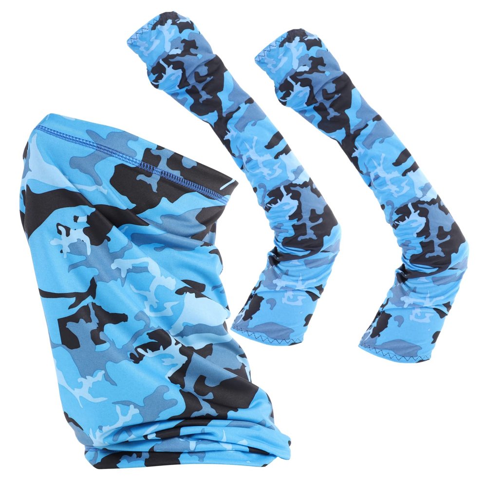 HANABASS 1set Cooling Arm Sleeves and Face Scarf for Sun Lightweight and Breathable for Outdoor Sports Hiking and Cycling Activities