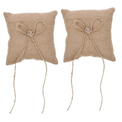 STOBAZA 2pcs Vintage Wedding Pillow Delicate Bowknot Cushion for Engagement and Wedding Ceremonies Unique Holder for Romantic Decorations