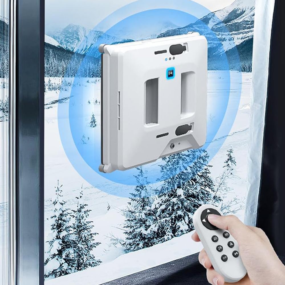 XLTEAM Electric Window Cleaning Robot, Automatic Smart Glass Cleaning Robotic with Double Water Tank, 3000Pa Strong Suction, Cleaning Speed 2min/m, for Windows, Tiles
