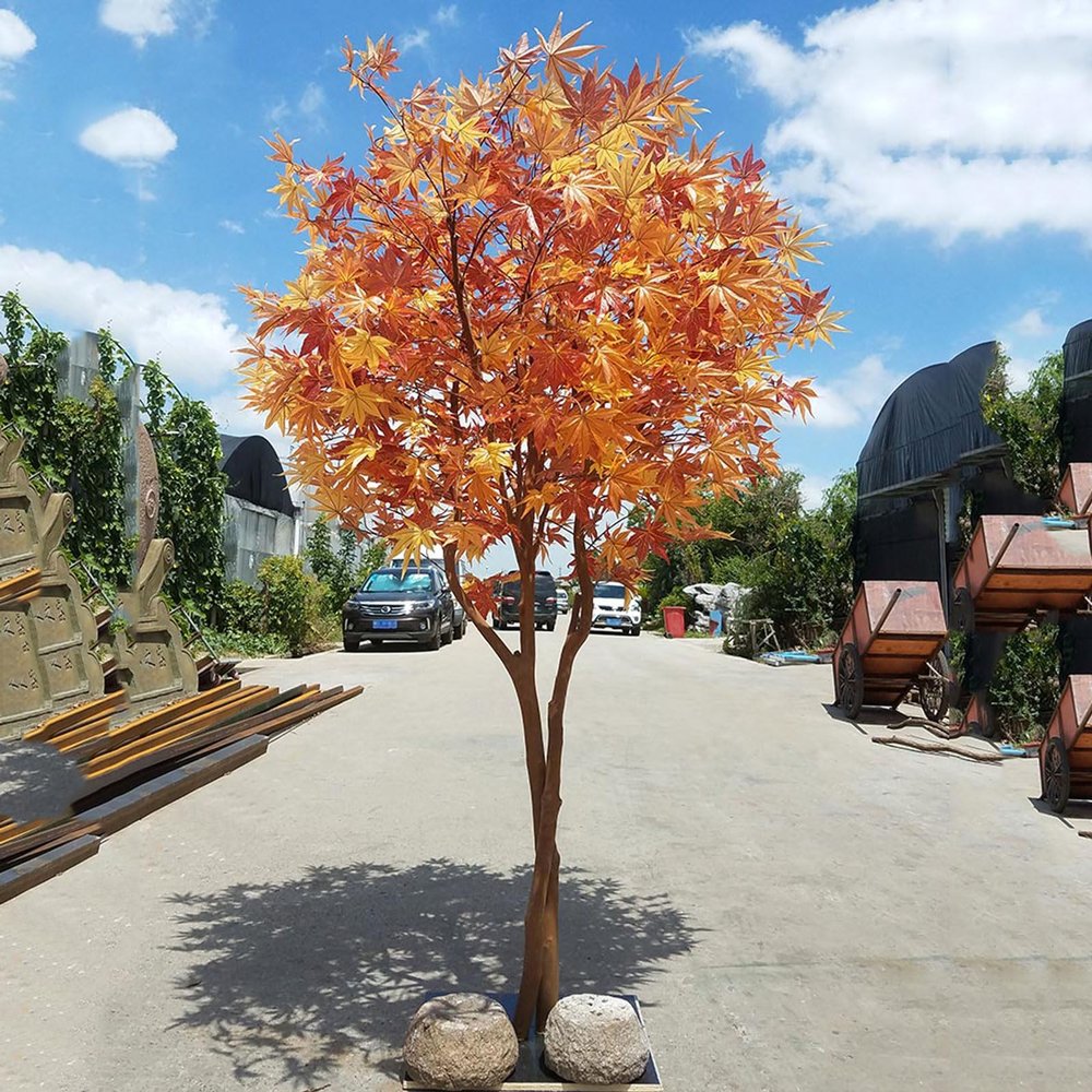 ESRADA Artificial Maple Tree for Permanent Indoor Scenery, Tall Faux Silk Plants Fake Tree for Home House Office Decor 1.8x1.5m/5.9x4.9ft