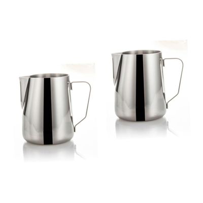 DECHOUS 2pcs Stainless Steel Pour Pot Dishwasher Safe Silver Mug for Frothing for and for Creating Fluffy