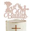Glitter Religious God Bless Me Dove Cross Cake Dcor Holy First Communion Baby Girl Shower Theme Party Decoration Kids Birthday Cake Topper Mi Bautizo Christening Baptism Cake Topper, Rose Gold view 1