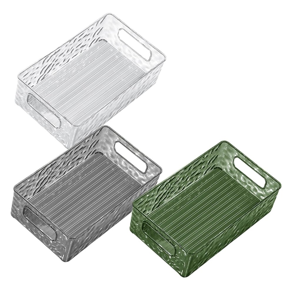 Amosfun 3pcs Decorative Vanity Tray Stylish Bathroom Organizer for Perfume Cosmetics More Multi-Purpose Storage for Home Office Kitchen and Bathroom