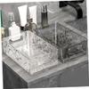 Amosfun 3pcs Decorative Vanity Tray Stylish Bathroom Organizer for Perfume Cosmetics More Multi-Purpose Storage for Home Office Kitchen and Bathroom view 3