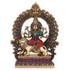 Amilav Collections 15" Large Durga Statue Brass Sculpture Mythological Indian Hindu Goddess Durga Shrine Sculpture-Durga Temple Offering Idol (Pack of 1) view 1