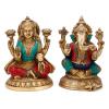Amilav Collections Lakshmi Ganesh (Ganesha) Hindu Elephant God of Success Brass Laxmi Statue 8.5 Inches view 1