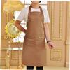 Ciieeo 2pcs Solid Cotton Cooking Apron for Women Adjustable Neck Back Strap Oilproof Kitchen Bib Hanging Pinafore Kitchen Cooking Bib view 3