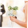 Amosfun Quinceanera Faux Rose Bouquet Realistic Handheld Flower Bunch for Wedding Bridal Shower and Home Decor Vibrant Colors for Special Occasions and Office Decorations view 2
