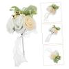 Amosfun Quinceanera Faux Rose Bouquet Realistic Handheld Flower Bunch for Wedding Bridal Shower and Home Decor Vibrant Colors for Special Occasions and Office Decorations view 3