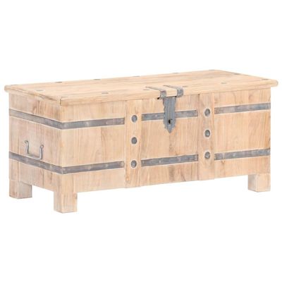 GOLINPEILO Wooden Storage Chest, Solid Wood Storage Chest Wood Treasure Box, Sturdy Large Storage Trunk Lockable for Living Room, Bedroom, 35.4"x15.7"x15.7" Solid Acacia Wood, -118
