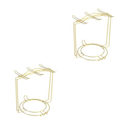 Zerodeko 2pcs Sturdy Stainless Steel Mug Display Stand Kitchen Counter Cup Rack Organize 4 Cups 6 Plates Multifunctional Kitchen Organizer