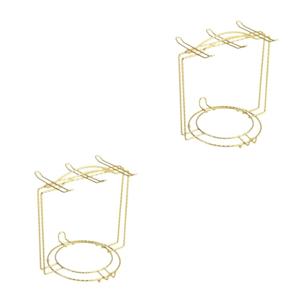 Zerodeko 2pcs Sturdy Stainless Steel Mug Display Stand Kitchen Counter Cup Rack Organize 4 Cups 6 Plates Multifunctional Kitchen Organizer