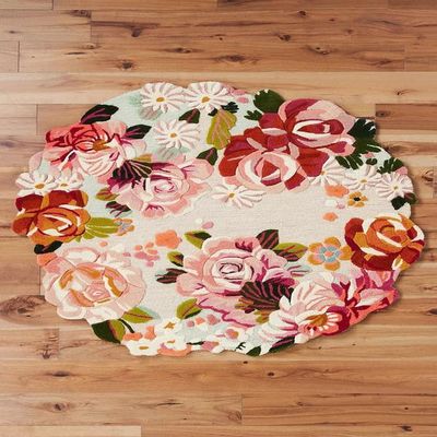 HOMEDECOREIN Aracelli Multicolored Irregular Shape Hand-Tufted Wool Handmade Area Rugs for Bedroom Aesthetic, for Living Room, for Home -Aracelli -Ivory -8x10 feet