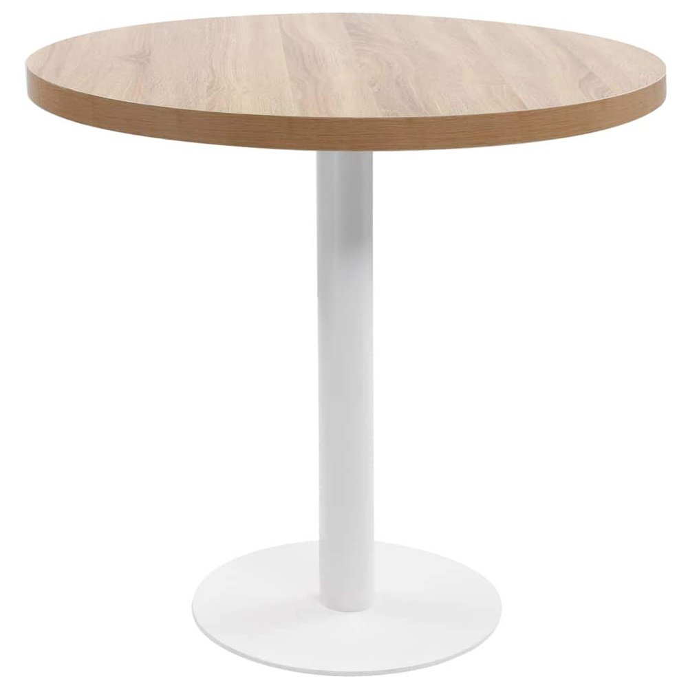 GOLINPEILO Bistro Table Bar Table, Round Pub Table Cocktail Table Modern Style, Suitable for Living Room, Dining Room, Bistro, Light Brown 31.5" MDF, -202