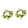 PRETYZOOM 2pcs Artificial Lemon Wreath Green Leaves Rattan Hoop Door Decoration for Home Spring and Garland for Use view 2